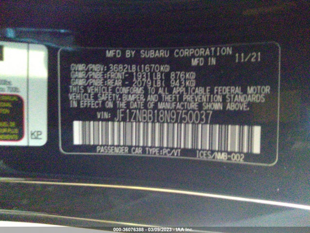 2022 Toyota GR 86, VIN: JF1ZNBB18N9750037