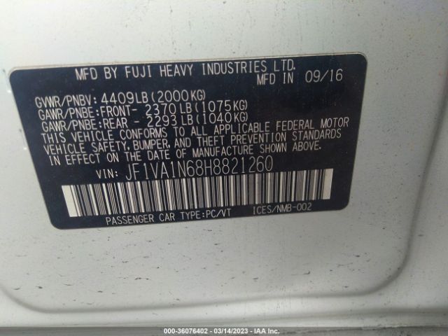 JF1VA1N68H8821260 Subaru Wrx Limited