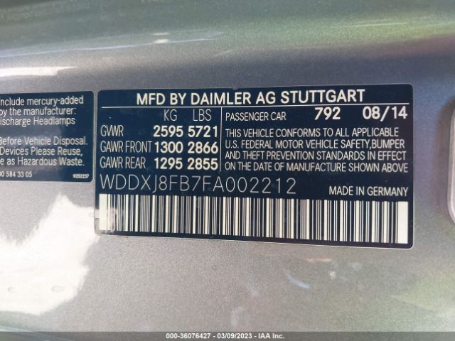 WDDXJ8FB7FA002212 Mercedes-Benz S-class S 550