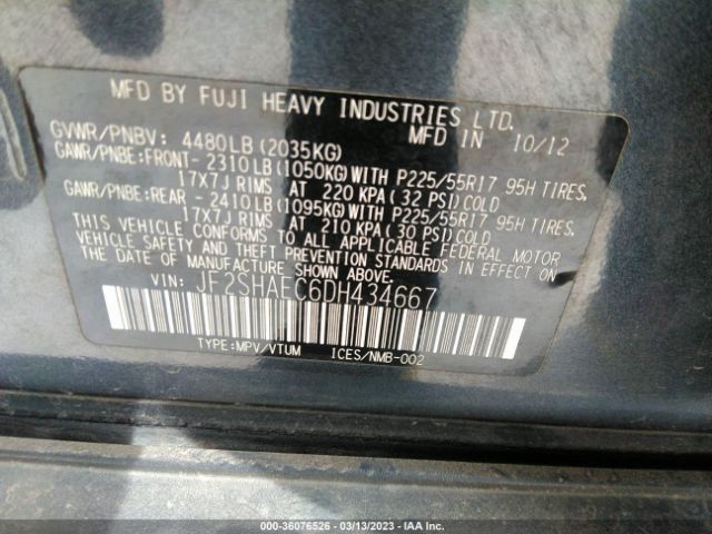 JF2SHAEC6DH434667 Subaru Forester 2.5x Limited