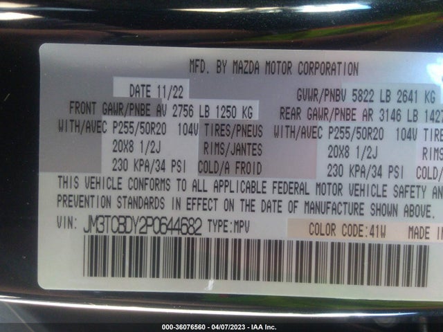 Mazda Cx-9 Grand Touring 2023 JM3TCBDY2P0644682 Image 11