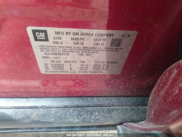 KL4CJASB5KB759789 Buick Encore Preferred