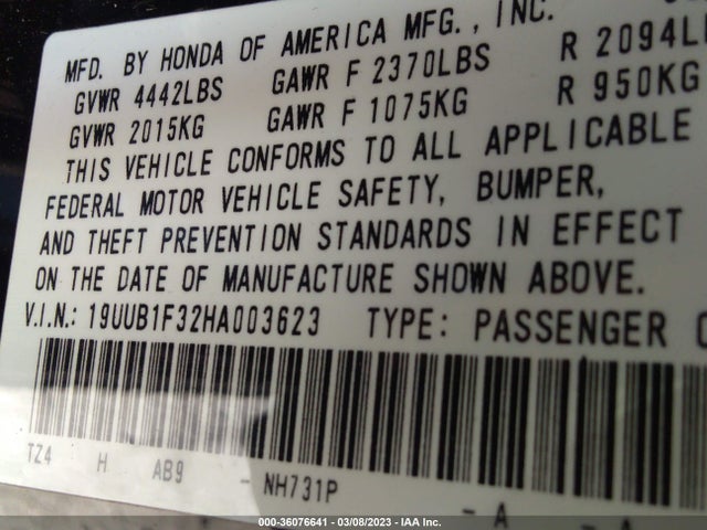 Acura TLX 2017 19UUB1F32HA003623 Image 10