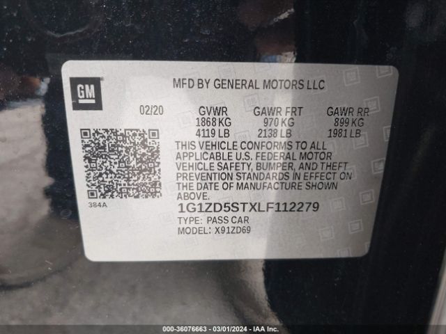 2020 CHEVROLET MALIBU 1G1ZD5STXLF112279 Photo 8