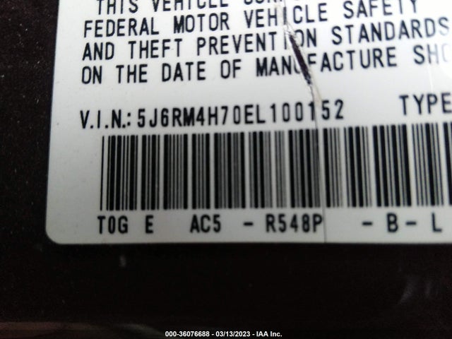 Honda Cr-v Ex-l 2014 5J6RM4H70EL100152 Image 10