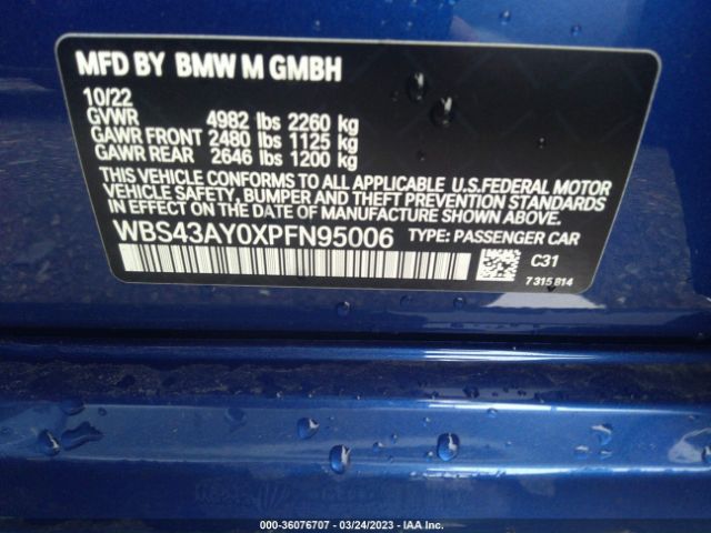 WBS43AY0XPFN95006 BMW M3 Competition Xdrive