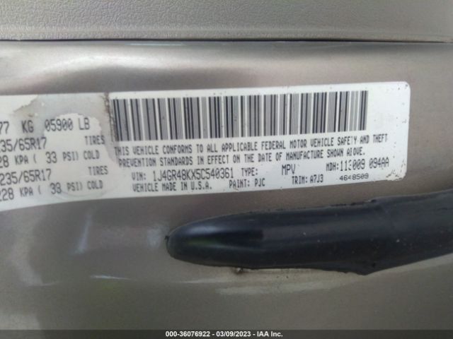 1J4GR48KX5C540361 Jeep Grand Cherokee
