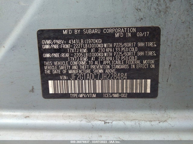Subaru Crosstrek Premium 2018 JF2GTADC7JH228484 Image 10