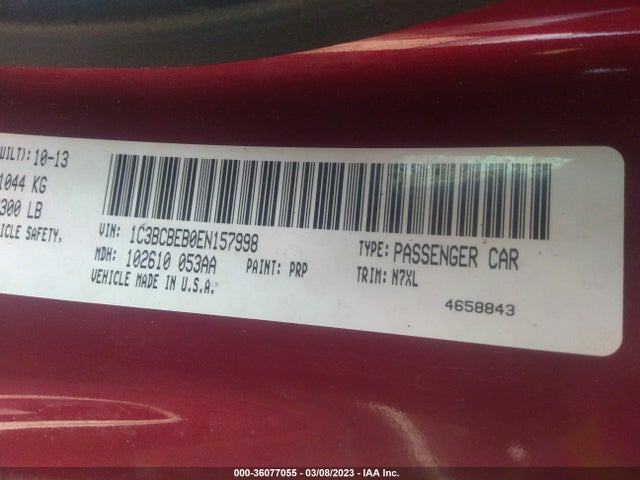 1C3BCBEB0EN157998 Chrysler 200 Touring