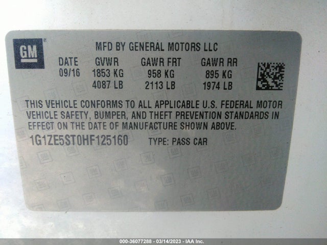 Chevrolet MALIBU LT 2017 1G1ZE5ST0HF125160 Image 10