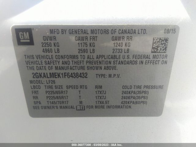 2GKALMEK1F6438432 GMC Terrain Sle