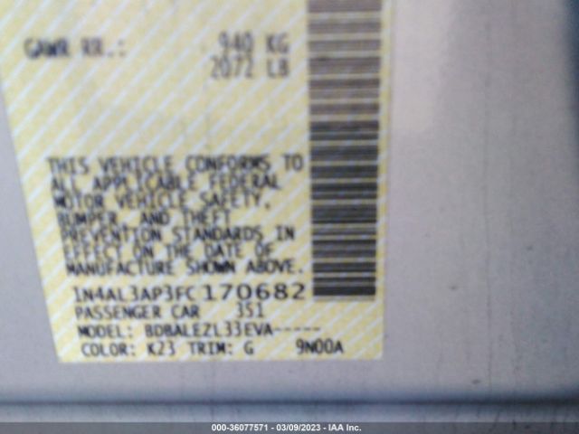 1N4AL3AP3FC170682 Nissan Altima 2.5 S