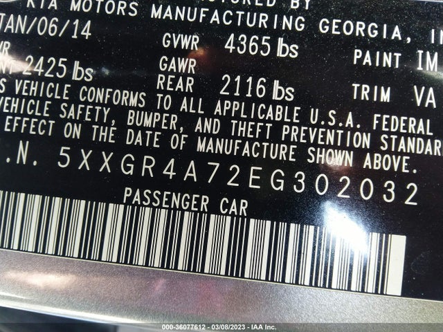 KIA OPTIMA SX 2014 5XXGR4A72EG302032 Image 9