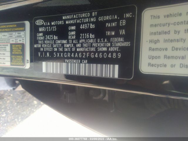 5XXGR4A62FG460489 KIA Optima Sx Turbo