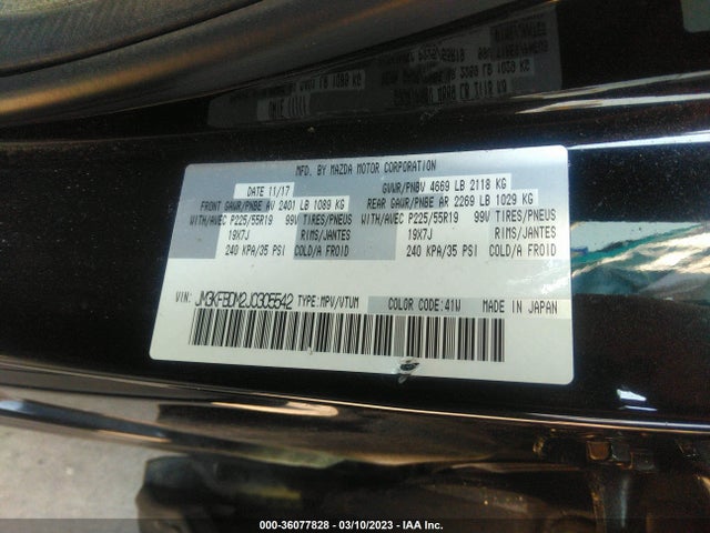 Mazda Cx-5 Grand Touring 2018 JM3KFBDM2J0305542 Image 9