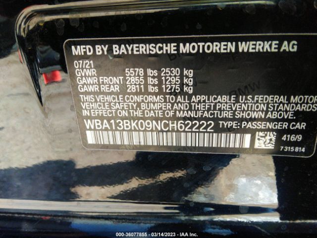 WBA13BK09NCH62222 BMW 5 Series M550i Xdrive
