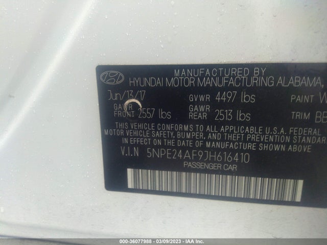 Hyundai SONATA SE 2018 5NPE24AF9JH616410 Image 10
