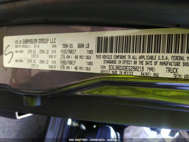 RAM 1500 Tradesman 2014 3C6JR6DG9EG290219 Image 10