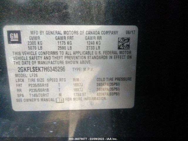 2GKFLSEK7H6345296 GMC Terrain Sle
