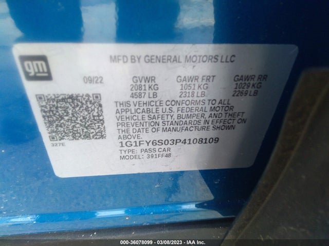 Chevrolet Bolt Euv Lt 2023 1G1FY6S03P4108109 Image 9
