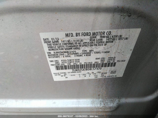Lincoln Mkt Ecoboost 2013 2LMHJ5AT8DBL57470 Image 10