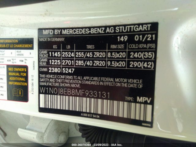 W1N0J8EB8MF933131 Mercedes-Benz Glc Glc 300