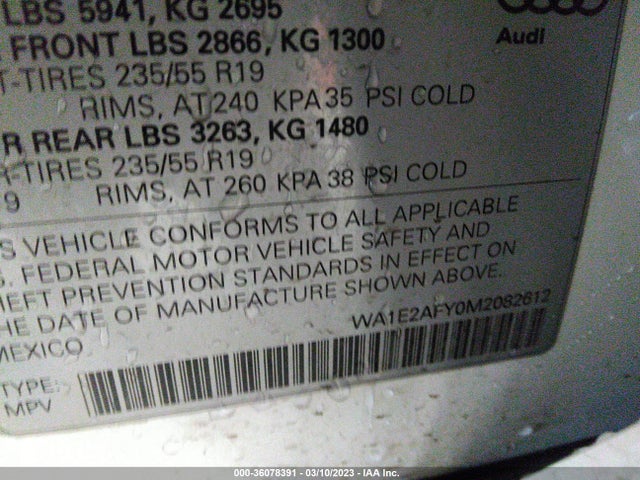 2021 Audi Q5, VIN: WA1E2AFY0M2082612