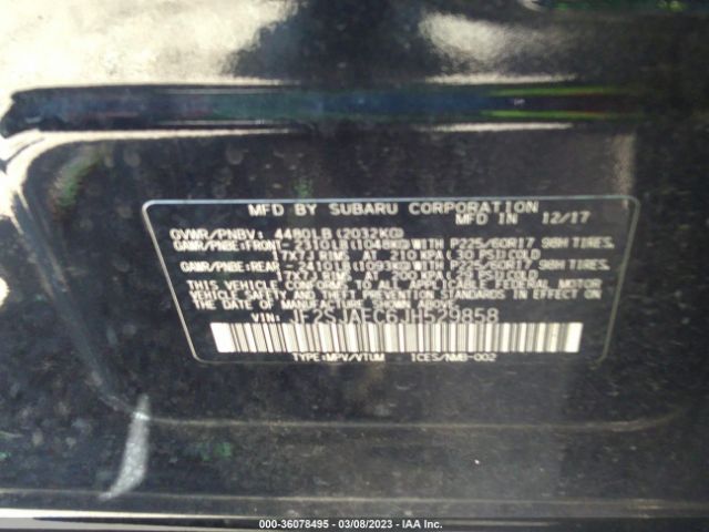 JF2SJAEC6JH529858 Subaru Forester Premium