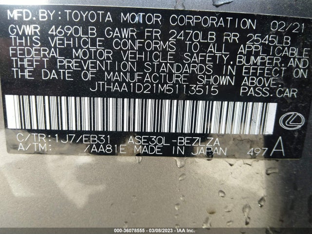 JTHAA1D21M5113515 Lexus Is Is 300