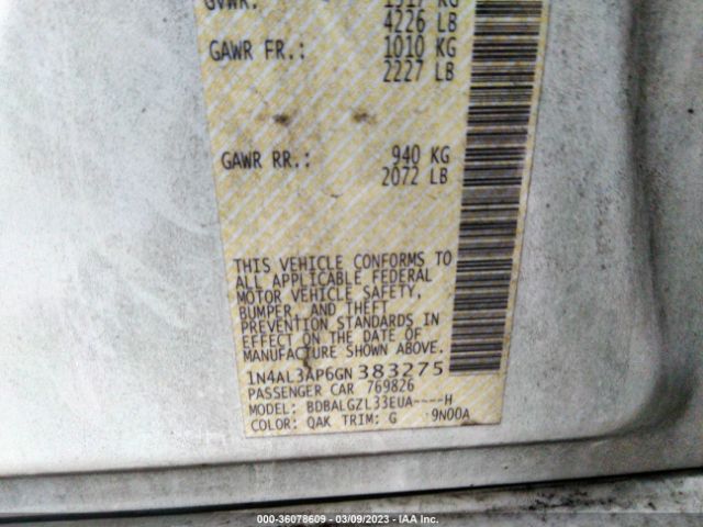 1N4AL3AP6GN383275 Nissan Altima 2.5 S