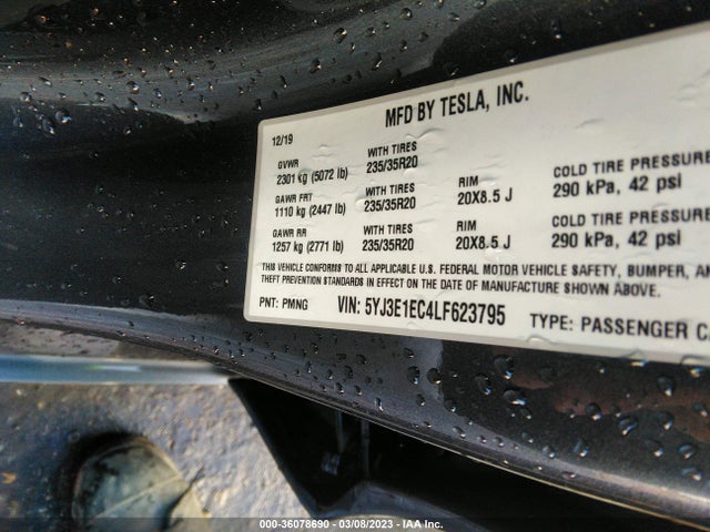 Tesla Model 3 Performance 2020 5YJ3E1EC4LF623795 Image 9