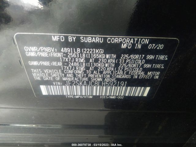 JF2SKAJC8LH592191 Subaru Forester Premium