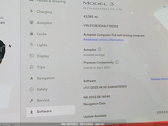 Tesla Model 3 Standard Range 2020 5YJ3E1EA4LF792102 Image 9