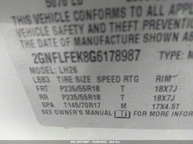 Chevrolet EQUINOX LT 2016 2GNFLFEK8G6178987 Image 9