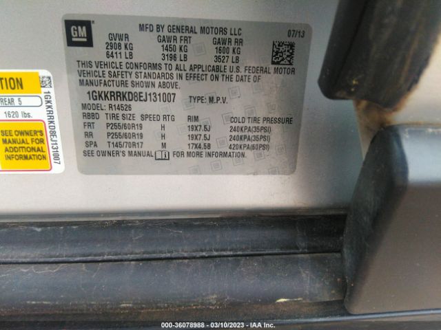 1GKKRRKD8EJ131007 GMC ACADIA SLT