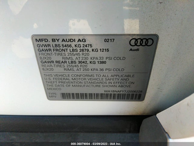 Audi Q5 Premium Plus 2018 WA1BNAFY7J2006228 Image 10