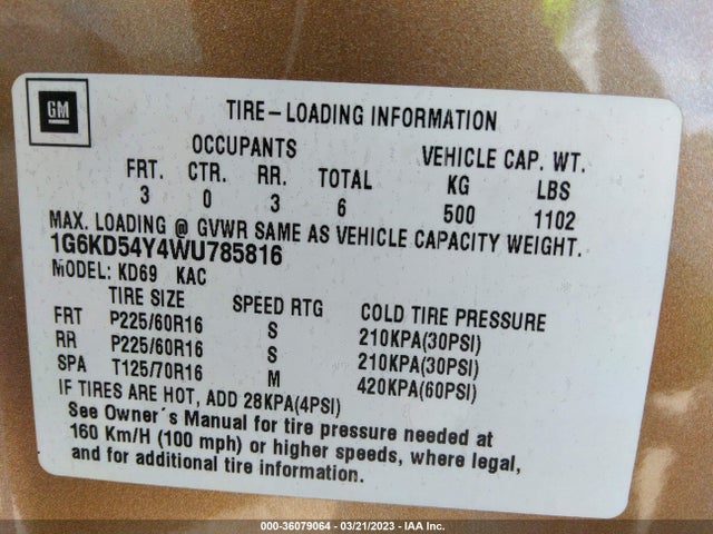 Cadillac Deville 1998 1G6KD54Y4WU785816 Image 10