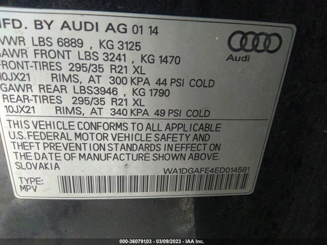 WA1DGAFE4ED014581 Audi Q7 3.0t S Line Prestige