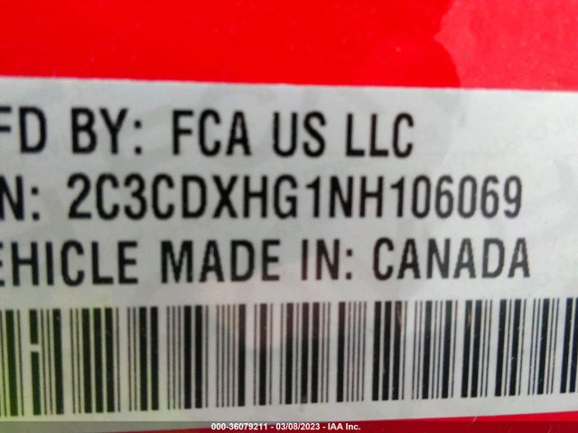 2022 DODGE CHARGER GT VIN: 2C3CDXHG1NH106069