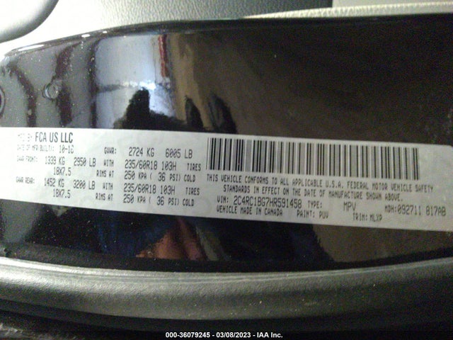 2C4RC1BG7HR591458 Chrysler Pacifica Touring-l
