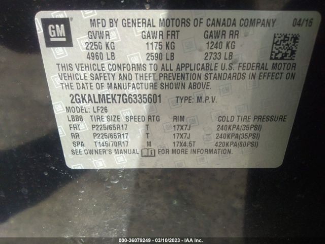 2GKALMEK7G6335601 GMC Terrain Sle
