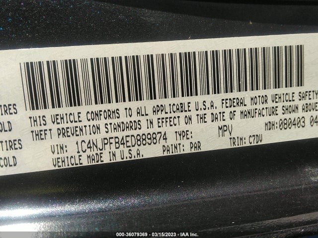 1C4NJPFB4ED889874 Jeep Patriot Latitude