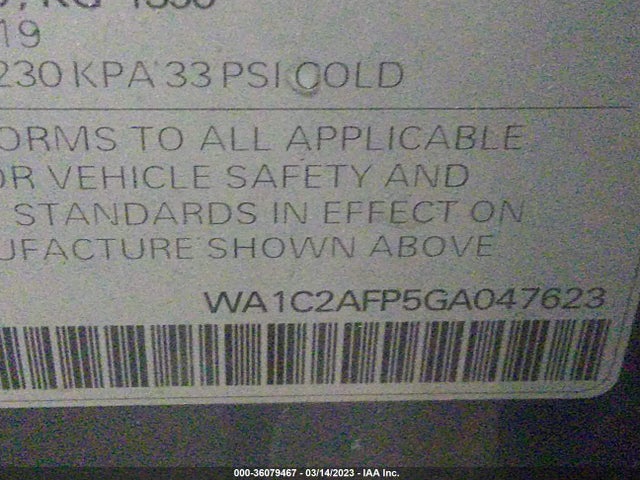 WA1C2AFP5GA047623 Audi Q5 PREMIUM