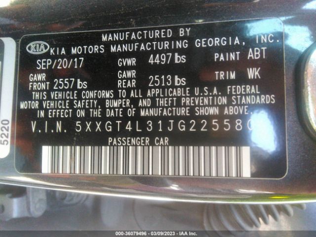 5XXGT4L31JG225580 KIA Optima S