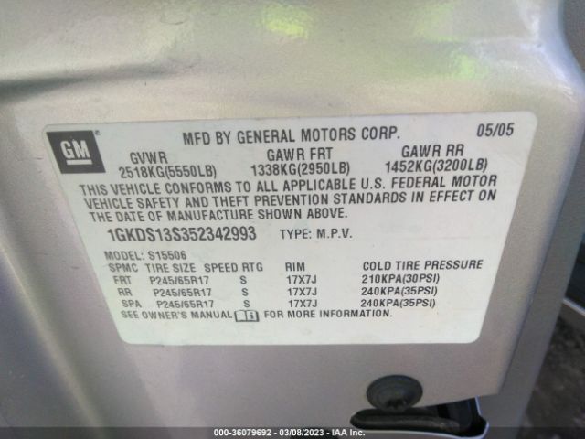 1GKDS13S352342993 GMC Envoy Sle