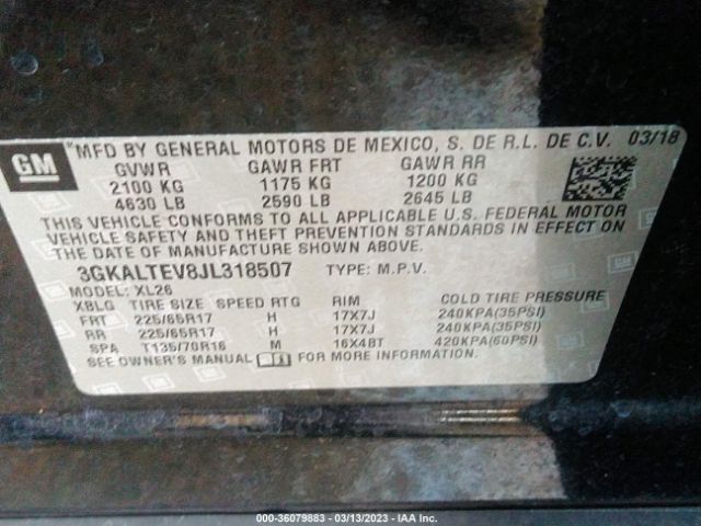 3GKALTEV8JL318507 GMC Terrain Sle