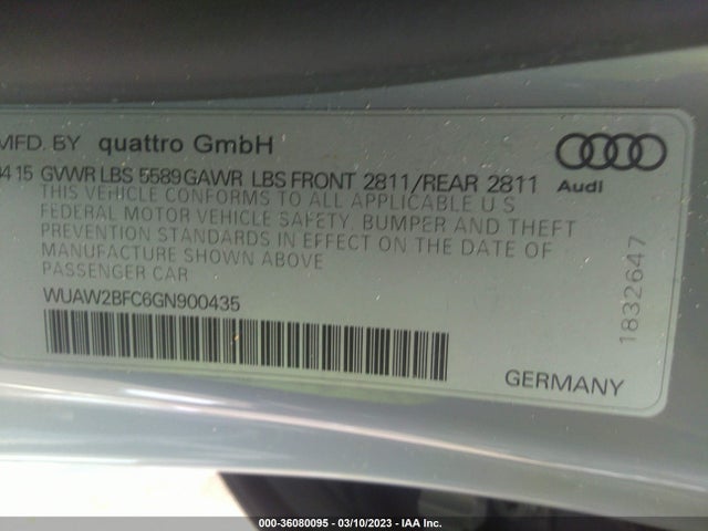 2016 Audi S7, VIN: WUAW2BFC6GN900435