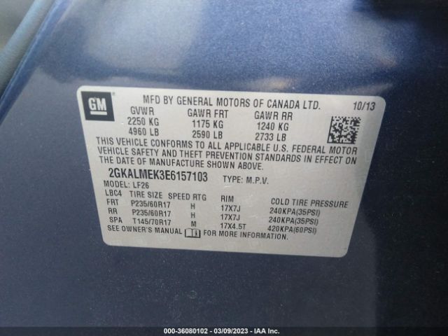 2GKALMEK3E6157103 GMC Terrain Sle