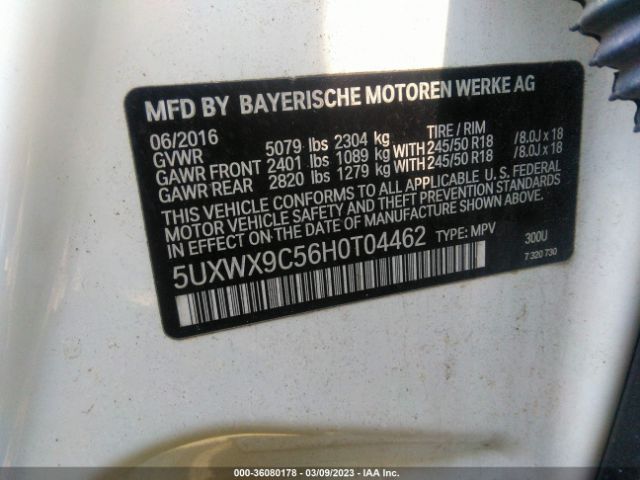 5UXWX9C56H0T04462 BMW X3 Xdrive28i