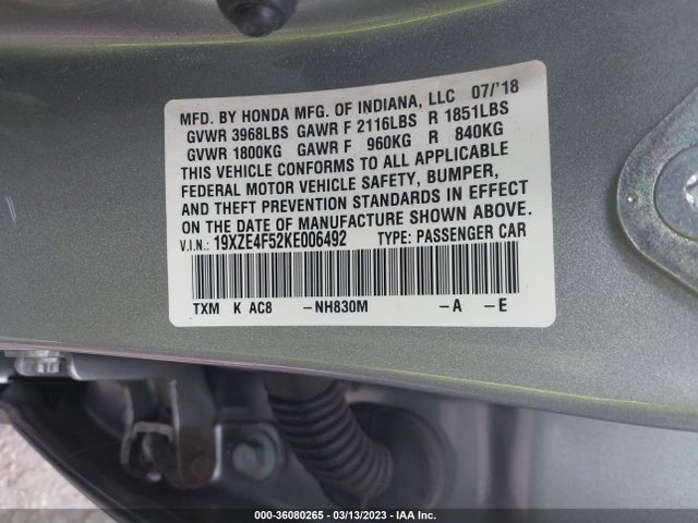 2019 Honda Insight, VIN: 19XZE4F52KE006492